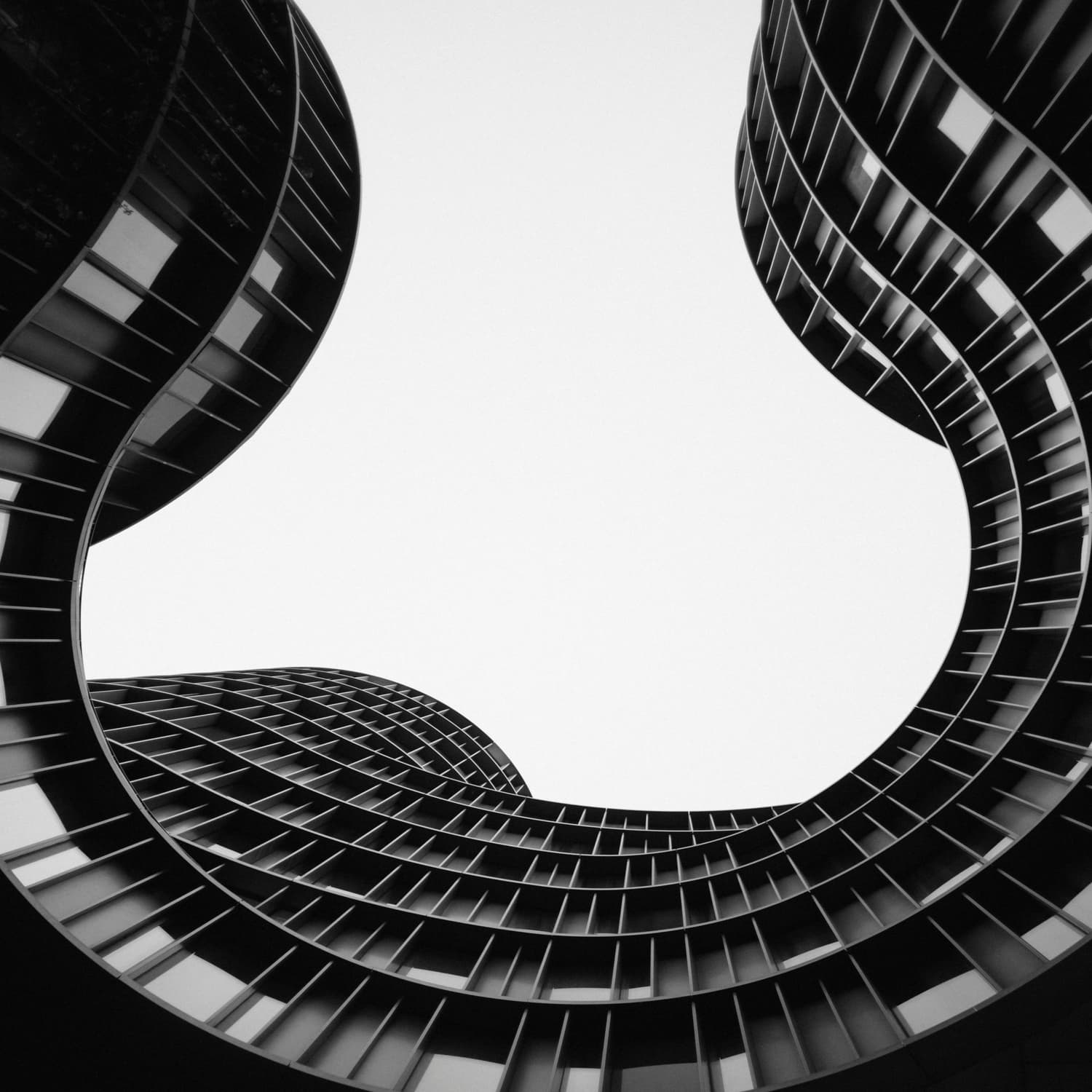 Modern residential building with curved architecture