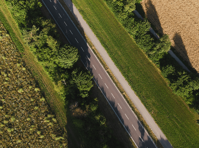 Access roads to the plots